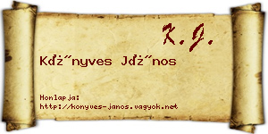 Könyves János névjegykártya