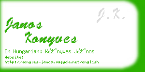 janos konyves business card